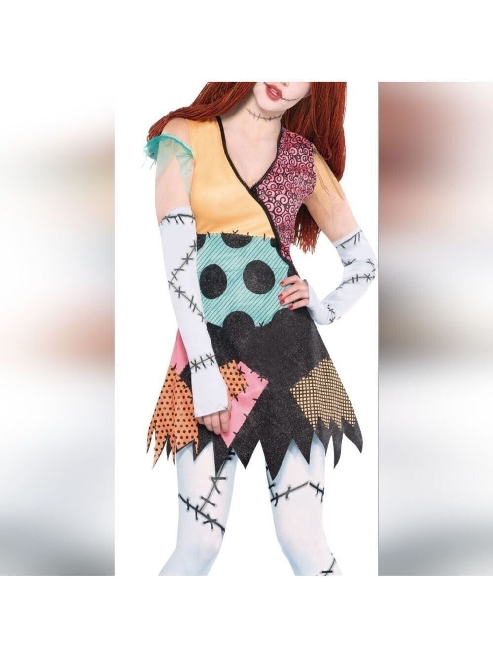 🎃 S/M • Disney Tim Burton's NBC • Sally Patchwork Halloween Dress - Multicolor